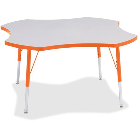 Jonti-Craft Berries Prism Four-Leaf Student Table - For - Table TopLaminated, Orange Top - Four Leg Base - 4 Legs - Height Adjus