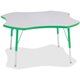 Jonti-Craft Berries Prism Four-Leaf Student Table - For - Table TopGreen, Laminated Top - Four Leg Base - 4 Legs - Height Adjust