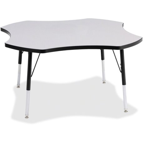 Jonti-Craft Berries Prism Four-Leaf Student Table - For - Table TopBlack, Laminated Top - Four Leg Base - 4 Legs - Height Adjust