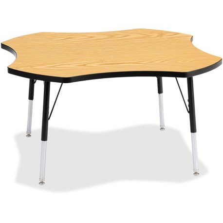 Jonti-Craft Berries Adult Black Edge Four-leaf Table - For - Table TopBlack Oak, Laminated Top - Four Leg Base - 4 Legs - Height