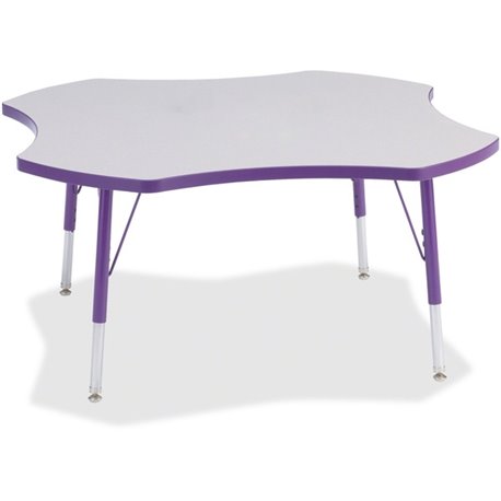 Jonti-Craft Berries Elementary Height Prism Four-Leaf Table - For - Table TopLaminated, Purple Top - Four Leg Base - 4 Legs - He