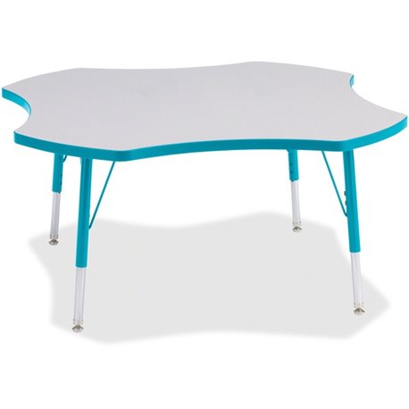 Jonti-Craft Berries Elementary Height Prism Four-Leaf Table - For - Table TopLaminated, Teal Top - Four Leg Base - 4 Legs - Heig