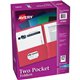 Avery Letter Pocket Folder - 8 1/2" x 11" - 40 Sheet Capacity - 2 Internal Pocket(s) - Paper - Assorted - 0% Recycled - 25 / Box