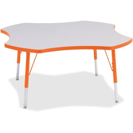 Jonti-Craft Berries Elementary Height Prism Four-Leaf Table - For - Table TopLaminated, Orange Top - Four Leg Base - 4 Legs - He