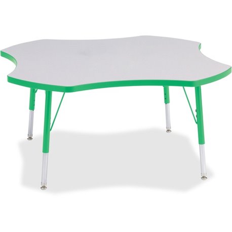 Jonti-Craft Berries Elementary Height Prism Four-Leaf Table - For - Table TopGreen, Laminated Top - Four Leg Base - 4 Legs - Hei