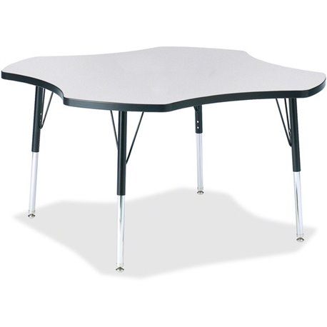 Jonti-Craft Berries Elementary Height Prism Four-Leaf Table - For - Table TopBlack, Laminated Top - Four Leg Base - 4 Legs - Hei