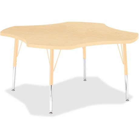 Jonti-Craft Berries Elementary Maple Laminate Four-leaf Table - For - Table TopLaminated, Maple Top - Four Leg Base - 4 Legs - H