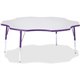 Jonti-Craft Berries Prism Six-Leaf Student Table - For - Table TopLaminated, Purple Top - Four Leg Base - 4 Legs - Height Adjust