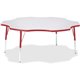 Jonti-Craft Berries Prism Six-Leaf Student Table - For - Table TopLaminated, Red Top - Four Leg Base - 4 Legs - Height Adjustabl