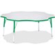 Jonti-Craft Berries Prism Six-Leaf Student Table - For - Table TopGreen, Laminated Top - Four Leg Base - 4 Legs - Height Adjusta