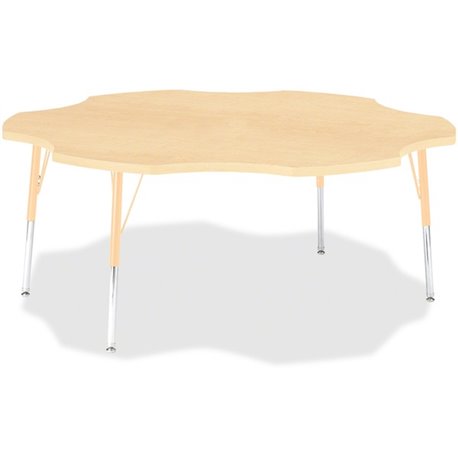 Jonti-Craft Berries Adult Maple Laminate Six-leaf Table - For - Table TopLaminated, Maple Top - Four Leg Base - 4 Legs - Height 