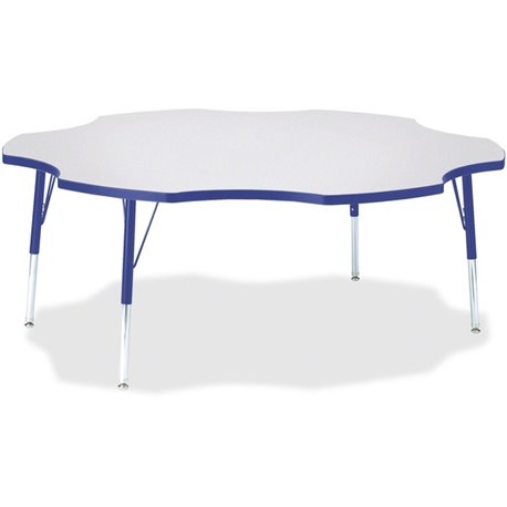 Jonti-Craft Berries Elementary Height Prism Six-Leaf Table - For - Table TopBlue, Laminated Top - Four Leg Base - 4 Legs - Heigh