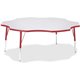 Jonti-Craft Berries Elementary Height Prism Six-Leaf Table - For - Table TopLaminated, Red Top - Four Leg Base - 4 Legs - Height