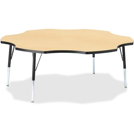 Jonti-Craft Berries Elementary Black Edge Six-leaf Table - For - Table TopLaminated, Maple Top - Four Leg Base - 4 Legs - Height