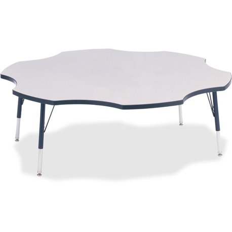 Jonti-Craft Berries Elementary Height Prism Six-Leaf Table - For - Table TopLaminated, Navy Top - Four Leg Base - 4 Legs - Heigh