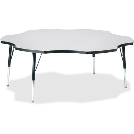 Jonti-Craft Berries Elementary Height Prism Six-Leaf Table - For - Table TopBlack, Laminated Top - Four Leg Base - 4 Legs - Heig