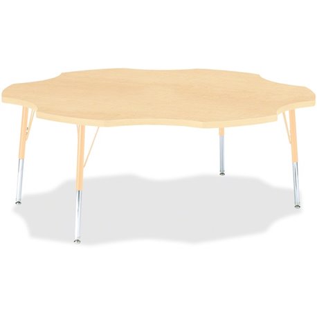 Jonti-Craft Berries Elementary Maple Laminate Six-leaf Table - For - Table TopLaminated, Maple Top - Four Leg Base - 4 Legs - He