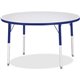 Jonti-Craft Berries Elementary Height Gray Top Color Edge Round Table - For - Table TopGray Round, Laminated Top - Four Leg Base