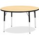 Jonti-Craft Berries Elementary Height Classic Round Color Top Table - For - Table TopLaminated Round, Maple Top - Four Leg Base 