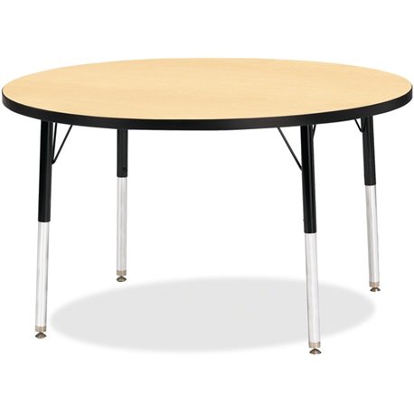 Jonti-Craft Berries Elementary Height Classic Round Color Top Table - For - Table TopLaminated Round, Maple Top - Four Leg Base 