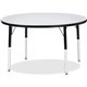 Jonti-Craft Berries Elementary Height Color Edge Round Table - For - Table TopBlack Round, Laminated Top - Four Leg Base - 4 Leg