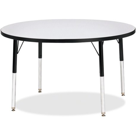 Jonti-Craft Berries Elementary Height Color Edge Round Table - For - Table TopBlack Round, Laminated Top - Four Leg Base - 4 Leg