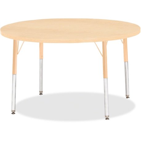 Jonti-Craft Berries Elementary Height. Maple Top/Edge Round Table - For - Table TopLaminated Round, Maple Top - Four Leg Base - 