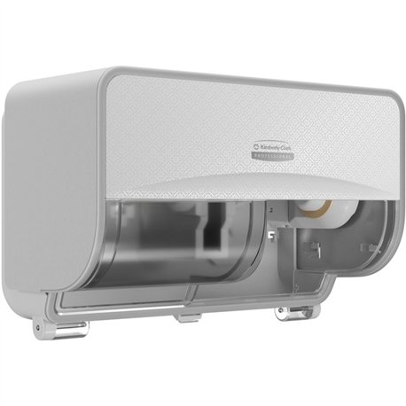 Kimberly-Clark Professional ICON Standard Roll Horizontal Toilet Paper Dispenser - Coreless - 2 x Roll - White Mosaic - Refillab