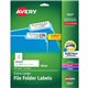 Avery Extra-Large File Folder Labels - 15/16" Width x 3 7/16" Length - Permanent Adhesive - Rectangle - Laser, Inkjet - Matte - 