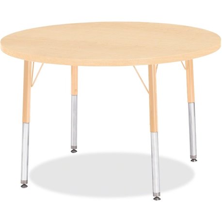 Jonti-Craft Elementary Height Maple Round Table - For - Table TopLaminated Round, Maple Top - Four Leg Base - 4 Legs - Height Ad