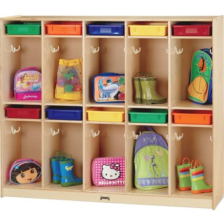 Jonti-Craft 10-Locker Organizer Take Home Center - 10 Compartment(s) - 50.5" Height x 60.5" Width x 15" Depth - Paper Tray Slot,