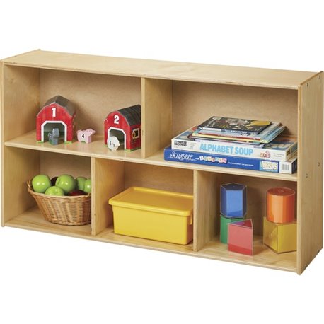 young Time 3-Shelf Storage Unit - 5 Compartment(s) - 2 Shelf(ves) - 26.5" Height x 48" Width x 12" Depth - Rounded Corner, Eco-f