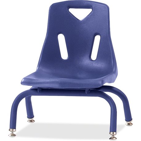 Jonti-Craft Berries Stacking Chair - Steel Frame - Four-legged Base - Blue - Polypropylene - 1 Each