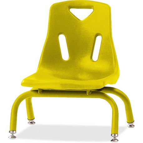 Jonti-Craft Berries Stacking Chair - Steel Frame - Four-legged Base - Yellow - Polypropylene - 1 Each