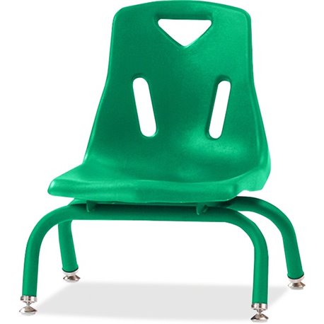 Jonti-Craft Berries Stacking Chair - Steel Frame - Four-legged Base - Green - Polypropylene - 1 Each