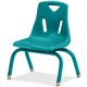 Jonti-Craft Berries Plastic Chair with Powder Coated Legs - Steel Frame - Four-legged Base - Teal - Polypropylene - 1 Each