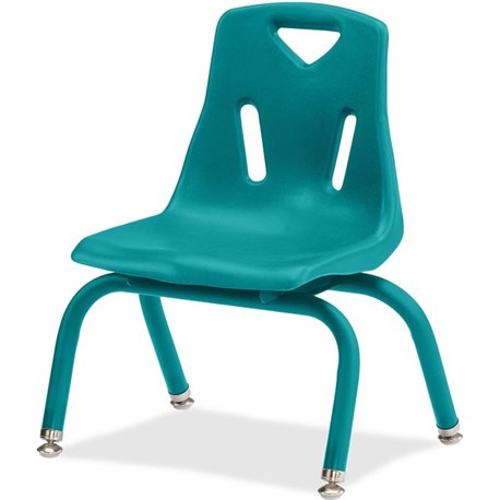 Jonti-Craft Berries Plastic Chair with Powder Coated Legs - Steel Frame - Four-legged Base - Teal - Polypropylene - 1 Each