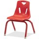 Jonti-Craft Berries Plastic Chair with Powder Coated Legs - Steel Frame - Four-legged Base - Red - Polypropylene - 1 Each