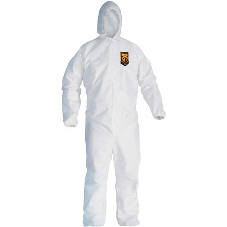 Kleenguard A20 Coveralls - Zipper Front, Elastic Back, Wrists, Ankles & Hood - Recommended for: Laboratory, Remediation, Pestici