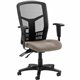 Lorell Ergomesh Executive High-Back Swivel Mesh Chair - Dillon Stratus Antimicrobial Vinyl Seat - Black Mesh Back - Black Steel,