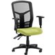 Lorell Executive High-back Mesh Chair - Dillon Apple Green Antimicrobial Vinyl Seat - Black Mesh Back - Black Steel, Plastic Fra