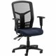 Lorell Executive High-back Mesh Chair - Periwinkle Blue Fabric Seat - Gray Back - Black Steel, Plastic Frame - High Back - 5-sta