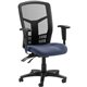 Lorell Executive High-back Mesh Chair - Dillon Ocean Antimicrobial Vinyl Seat - Black Mesh Back - Black Steel, Plastic Frame - H