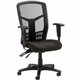 Lorell Executive High-back Mesh Chair - Pepper Fabric Seat - Gray Back - Black Steel, Plastic Frame - High Back - 5-star Base - 