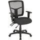 Lorell ErgoMesh Series Managerial Mesh Mid-Back Chair - Black Fabric Seat - Black Back - Black Frame - Mid Back - 5-star Base - 