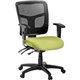 Lorell ErgoMesh Series Managerial Mesh Mid-Back Chair - Dillon Apple Green Antimicrobial Vinyl Seat - Black Mesh Back - Black Fr