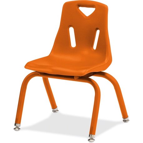 Jonti-Craft Berries Plastic Chairs with Powder Coated Legs - Orange Polypropylene Seat - Powder Coated Steel Frame - Four-legged