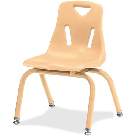 Jonti-Craft Berries Stacking Chair - Camel Polypropylene Seat - Camel Polypropylene Back - Steel Frame - Four-legged Base - 1 Ea