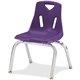 Jonti-Craft Berries Plastic Chairs with Chrome-Plated Legs - Purple Polypropylene Seat - Steel Frame - Four-legged Base - Purple