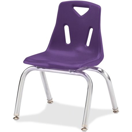 Jonti-Craft Berries Plastic Chairs with Chrome-Plated Legs - Purple Polypropylene Seat - Steel Frame - Four-legged Base - Purple